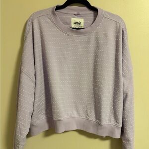 Aerie Light Purple Textured Crewneck and short set
